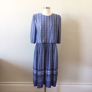 Vintage 80s pleated dress, french sleeves, Costume